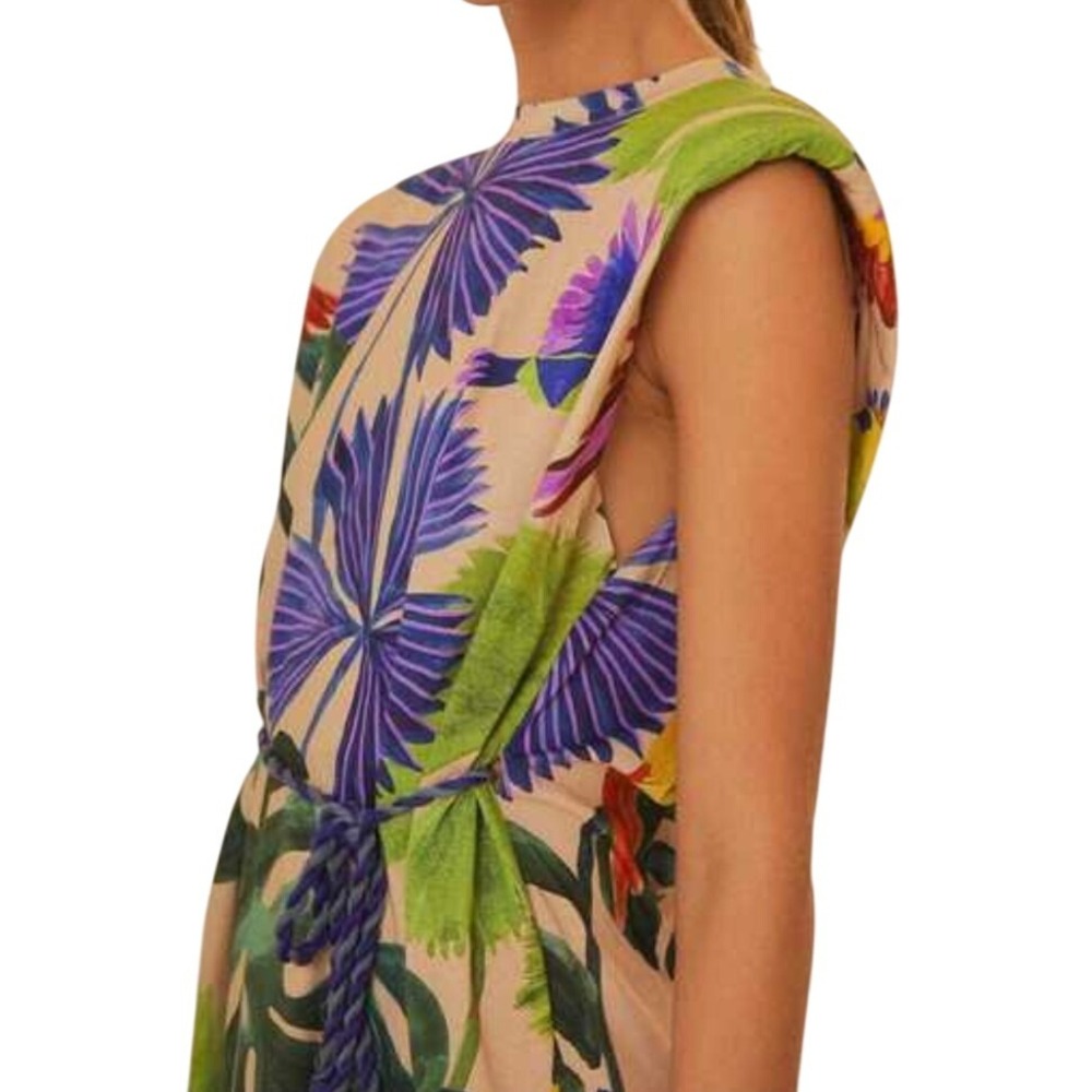 FARM RIO Sand Macaw Jungle Organic Cotton T Shirt Dress Sz M and L Tropical Boho - Picture 5 of 16